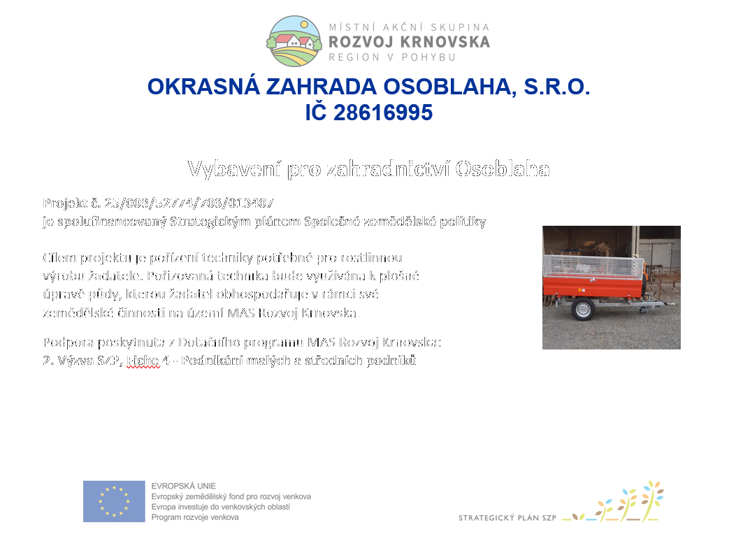 PROJEKT-VYBAVENÍ PRO ZAHRADNICTVÍ