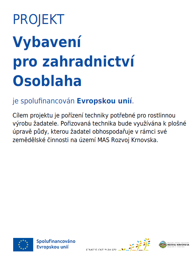 PROJEKT-VYBAVENÍ PRO ZAHRADNICTVÍ 